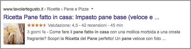 ricetta rich snippet