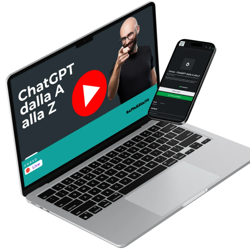 ChatGpt dalla a alla z mockup Corso AI online: ChatGPT dalla A alla Z